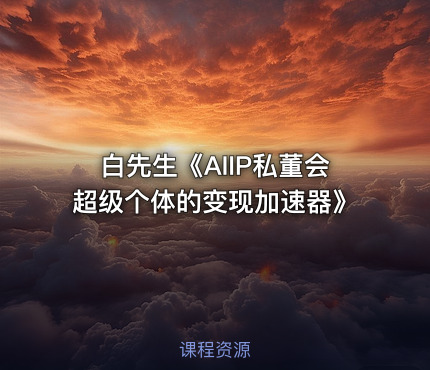 白先生《AIIP私董会超级个体的变现加速器》