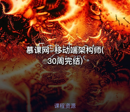 慕课网-移动端架构师(30周完结)