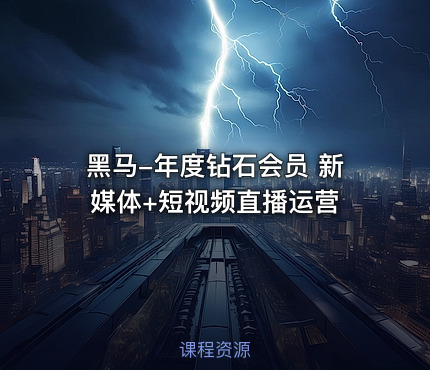 黑马-年度钻石会员 新媒体+短视频直播运营