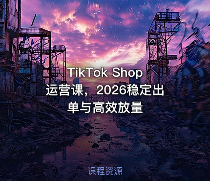 TikTok Shop运营课，2026稳定出单与高效放量