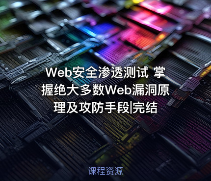 Web安全渗透测试 掌握绝大多数Web漏洞原理及攻防手段|完结