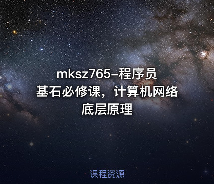 mksz765-程序员基石必修课，计算机网络底层原理