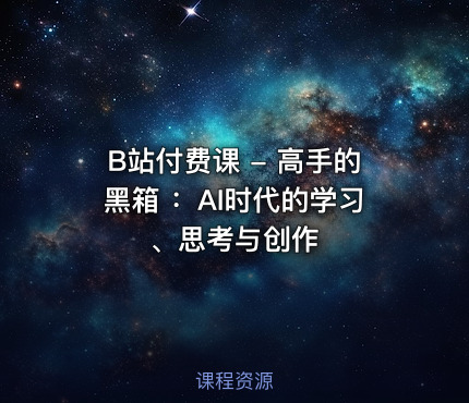 B站付费课 - 高手的黑箱 ：AI时代的学习、思考与创作