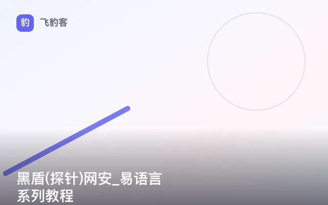黑盾(探针)网安_易语言系列教程