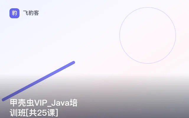甲壳虫VIP_Java培训班[共25课]