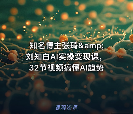知名博主张琦&amp;刘知白AI实操变现课，32节视频搞懂AI趋势