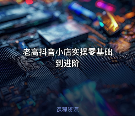 老高抖音小店实操零基础到进阶