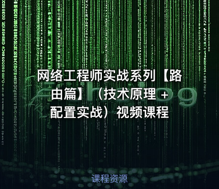 网络工程师实战系列【路由篇】（技术原理 + 配置实战）视频课程