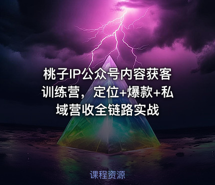 桃子IP公众号内容获客训练营，定位+爆款+私域营收全链路实战