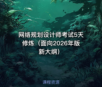 网络规划设计师考试5天修炼（面向2026年版新大纲）