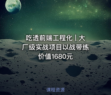 吃透前端工程化 | 大厂级实战项目以战带练 价值1680元