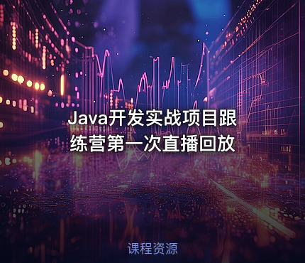 Java开发实战项目跟练营第一次直播回放
