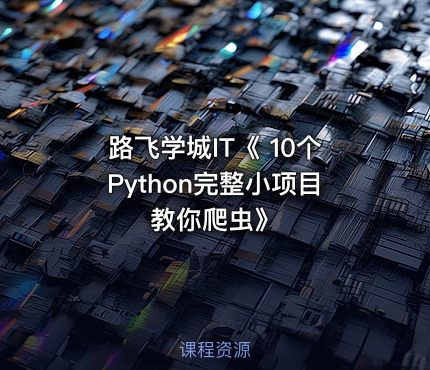 路飞学城IT《 10个Python完整小项目教你爬虫》