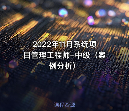 2022年11月系统项目管理工程师-中级（案例分析）