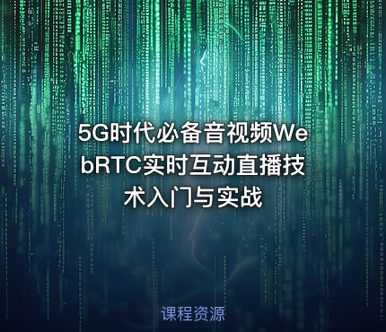 5G时代必备音视频WebRTC实时互动直播技术入门与实战