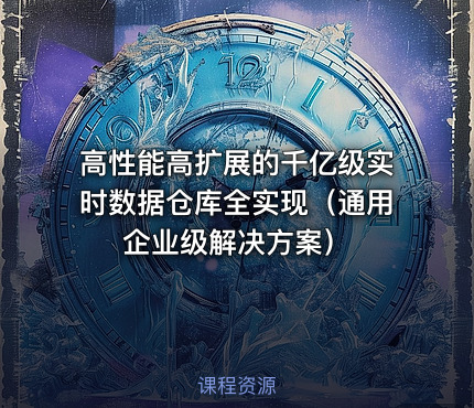 高性能高扩展的千亿级实时数据仓库全实现（通用企业级解决方案）