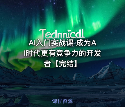 AI入门实战课 成为AI时代更有竞争力的开发者【完结】