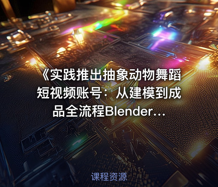 《实践推出抽象动物舞蹈短视频账号：从建模到成品全流程Blender FBX动画模型插件集[533.4MB]》
