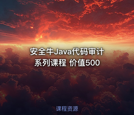 安全牛Java代码审计系列课程 价值500