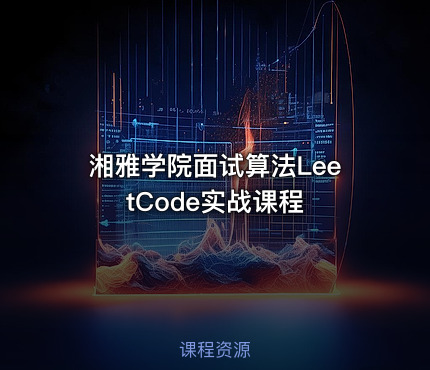 湘雅学院面试算法LeetCode实战课程