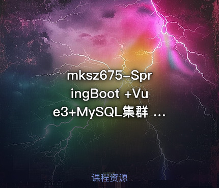 mksz675-SpringBoot +Vue3+MySQL集群 开发大健康体检双系统(23章完结)