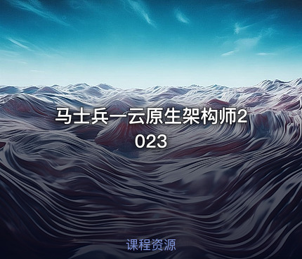 马士兵一云原生架构师2023