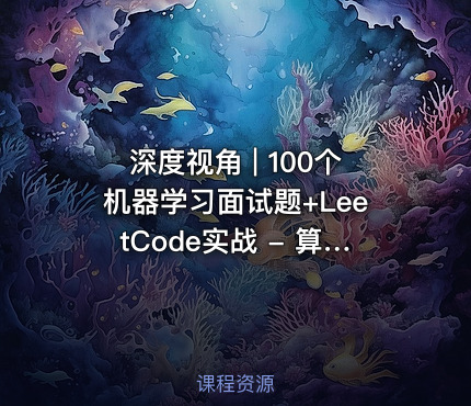 深度视角 | 100个机器学习面试题+LeetCode实战 - 算法面试课 - 第四季 - 附源码资料