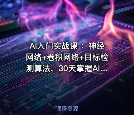 AI入门实战课 ：神经网络+卷积网络+目标检测算法，30天掌握AI核心基础