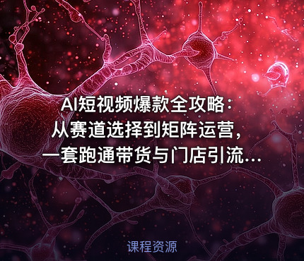 AI短视频爆款全攻略：从赛道选择到矩阵运营，一套跑通带货与门店引流的实战课