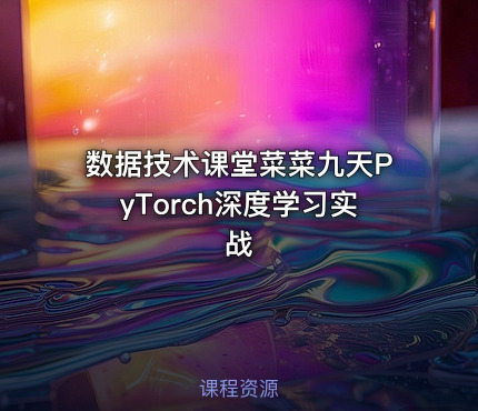 数据技术课堂菜菜九天PyTorch深度学习实战
