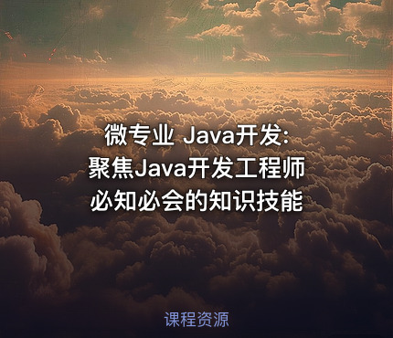 微专业 Java开发:聚焦Java开发工程师必知必会的知识技能