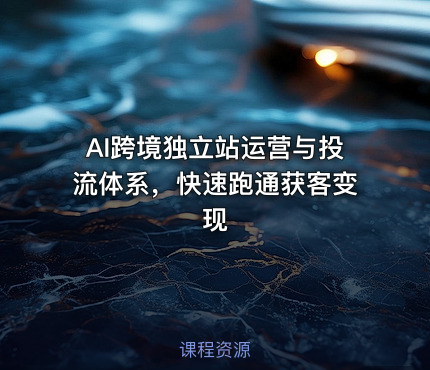 AI跨境独立站运营与投流体系，快速跑通获客变现