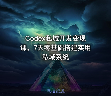 Codex私域开发变现课，7天零基础搭建实用私域系统