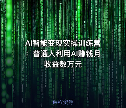 AI智能变现实操训练营：普通人利用AI赚钱月收益数万元