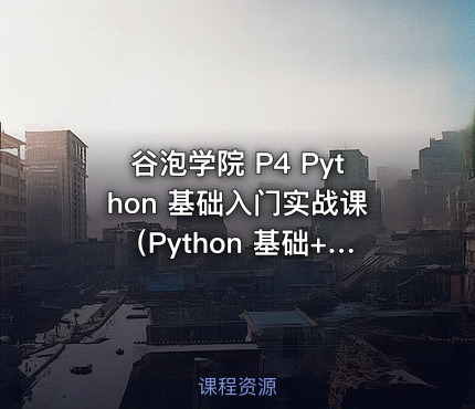谷泡学院 P4 Python 基础入门实战课（Python 基础+进阶）