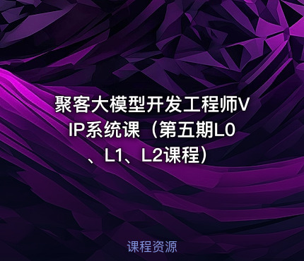 聚客大模型开发工程师VIP系统课（第五期L0、L1、L2课程）