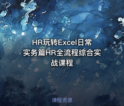 HR玩转Excel日常实务篇HR全流程综合实战课程