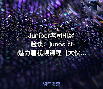 Juniper老司机经验谈：junos cli魅力篇视频课程【大侠唐在飞出品】