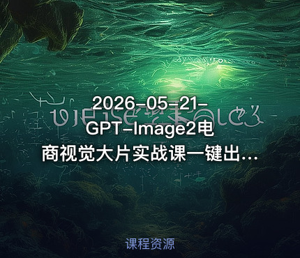 2026-05-21-GPT-Image2电商视觉大片实战课一键出图高效出片彻底告别手动繁琐修图