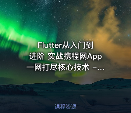 Flutter从入门到进阶 实战携程网App 一网打尽核心技术 - 带源码课件