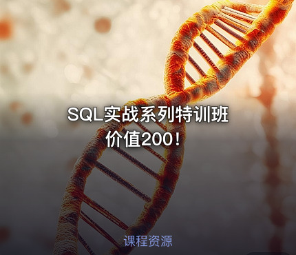 SQL实战系列特训班 价值200！