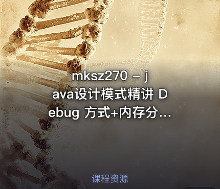mksz270 - java设计模式精讲 Debug 方式+内存分析
