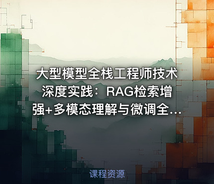 大型模型全栈工程师技术深度实践：RAG检索增强+多模态理解与微调全栈能力培训