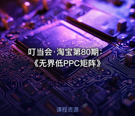 叮当会·淘宝第80期：《无界低PPC矩阵》