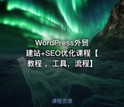WordPress外贸建站+SEO优化课程【教程 ，工具，流程】
