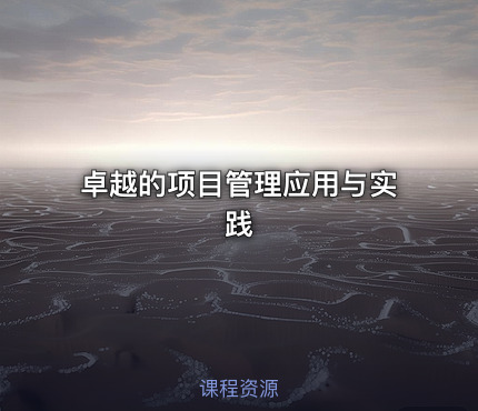 卓越的项目管理应用与实践