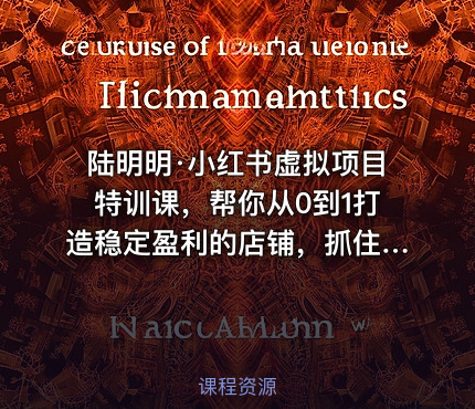 陆明明·小红书虚拟项目特训课，帮你从0到1打造稳定盈利的店铺，抓住流量红利